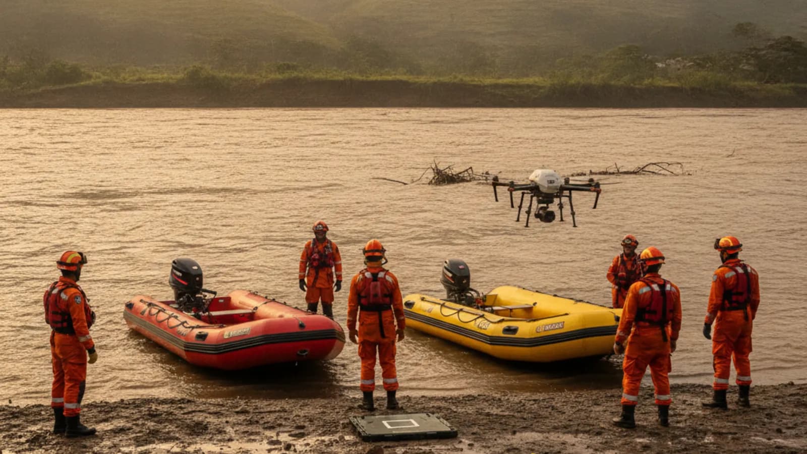Cuenca Firefighters Take Drones And Boats To Zamora Rescue Work