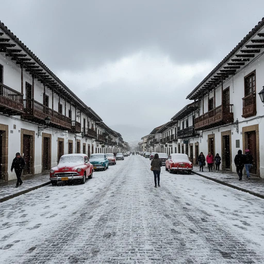 Hailstorm Blankets Cuenca Streets, Sinkhole Opens in El Valle