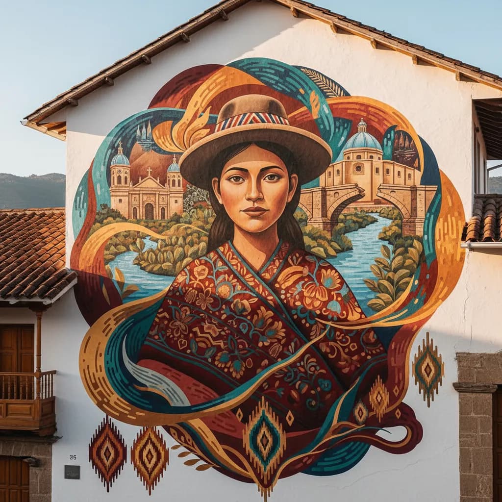 Etafashion Just Painted a Mural in Cuenca's Historic Center — Here's the Story