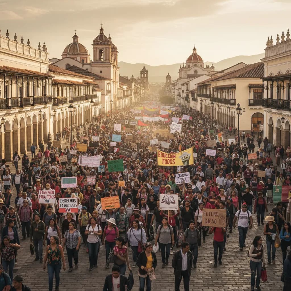Thousands March Against Budget Reform That Could Gut Cuenca's Parks, Schools, and Social Programs