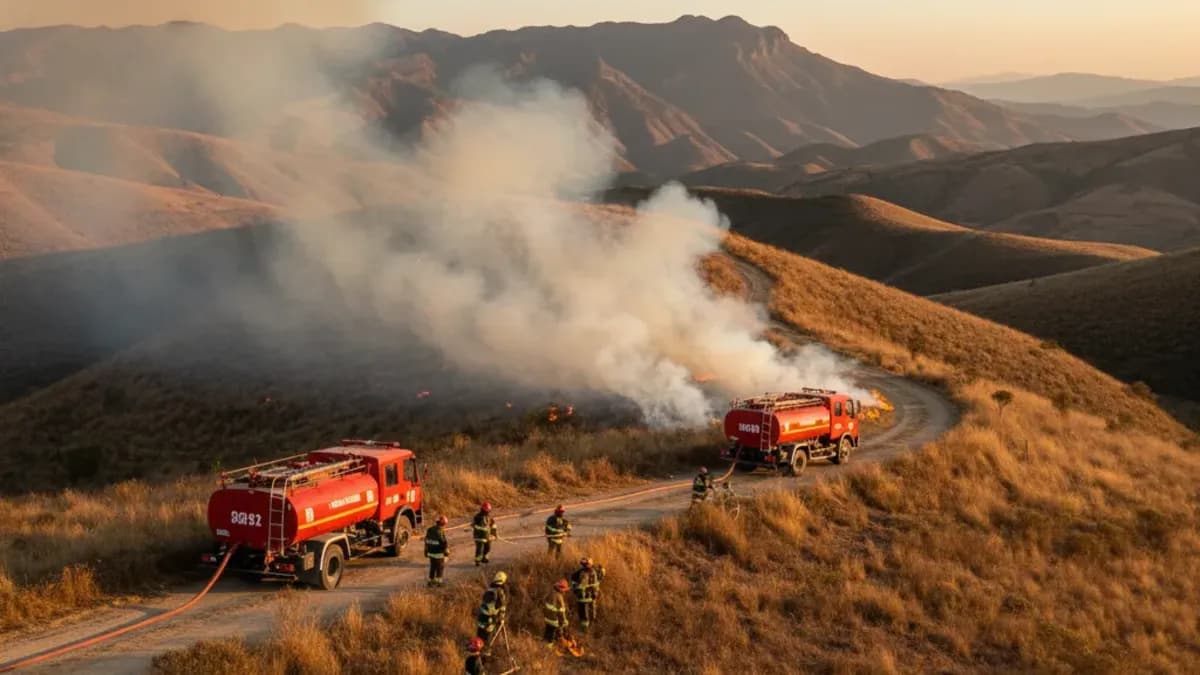 Paute Fire Burned About Five Hectares as Wind and Drought Complicate Response