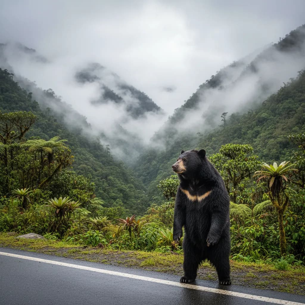 Andean Bears Are Showing Up on the Gualaceo–Limón Highway — Here's What's Going On
