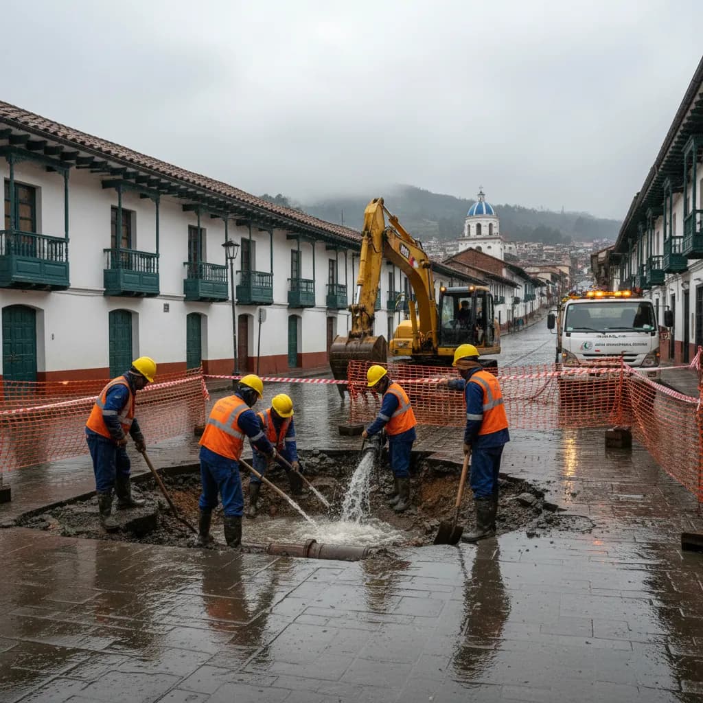 Water Outages Keep Hitting Cuenca — Broken Main on Remigio Crespo, 18 Sectors Cut Off